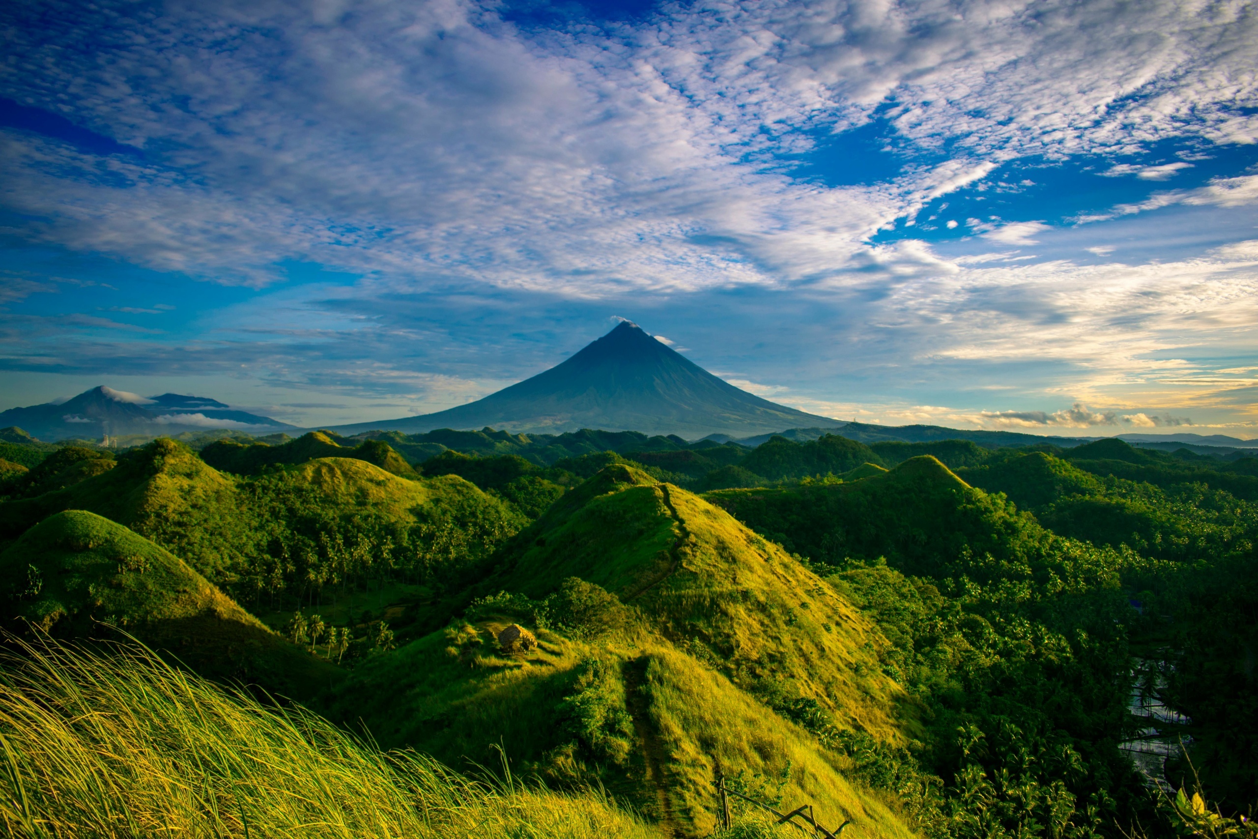 Foto van de Mayon vulkaan in de Filipijnen.