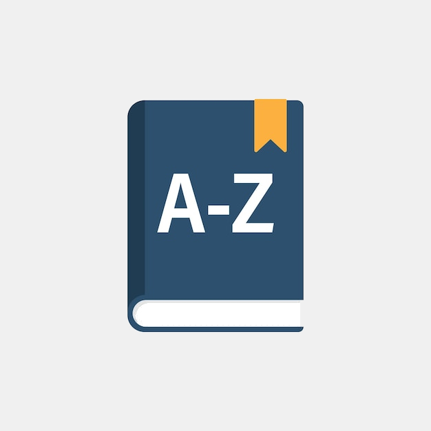 Illustratie van een woordenboek van A tot Z, als visuele weergave van de begrippenlijst.