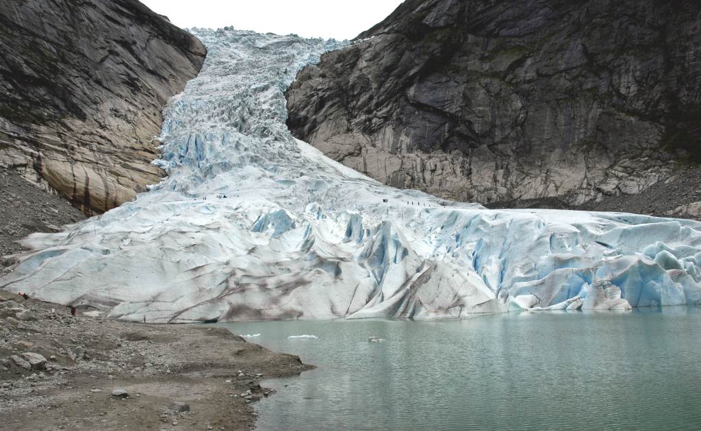 Foto van een gletsjer.